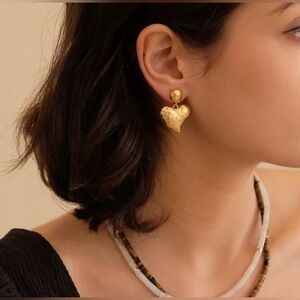 Heart Shaped 18K Gold Plated Earrings